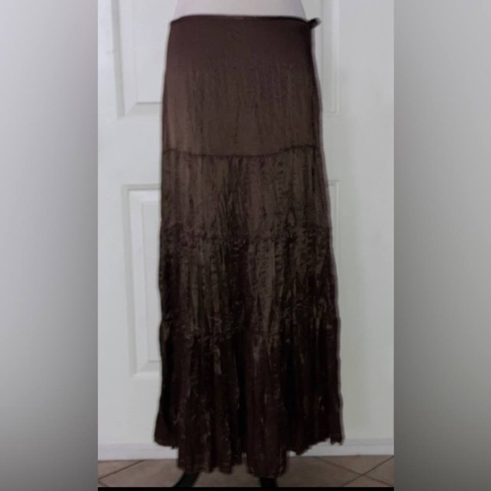 NWT Deadstock Vintage Guess silk micro Pleat crinkle skirt M